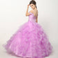 Juliet 1421 Cinderella Ball Gown Ruffled Tulle Cold Shoulder Embroidered Bodice