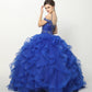 Juliet 1421 Cinderella Ball Gown Ruffled Tulle Cold Shoulder Embroidered Bodice