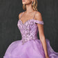 Juliet 1421 Cinderella Ball Gown Ruffled Tulle Cold Shoulder Embroidered Bodice