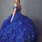 Juliet 1421 Cinderella Ball Gown Ruffled Tulle Cold Shoulder Embroidered Bodice