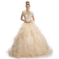Juliet 1423 A-Line Princess Ball Gown Ruffled Tiered Tulle with Jacket