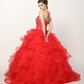Juliet 1423 A-Line Princess Ball Gown Ruffled Tiered Tulle with Jacket