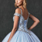 Juliet 1430 Dress Quinceanera Ball Gown Embroidered Applique Glitter Tulle