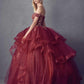 Juliet 1432 Dress Quinceanera Ball Gown Metallic Embroidery Glitter Tulle