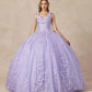 Vestido de quinceañera Juliet 1437 de gala con aplicaciones florales y flores 3D