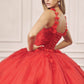 Vestido de quinceañera Juliet 1437 de gala con aplicaciones florales y flores 3D