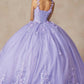 Vestido de quinceañera Juliet 1437 de gala con aplicaciones florales y flores 3D