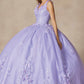 Vestido de quinceañera Juliet 1437 de gala con aplicaciones florales y flores 3D