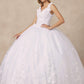 Vestido de quinceañera Juliet 1437 de gala con aplicaciones florales y flores 3D