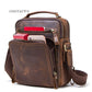 Men's Black Angel Retro Crazy Horse Leather Men's Shoulder Bags
