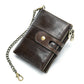 Zipper Locking Leather For Man Short Men's Wallets