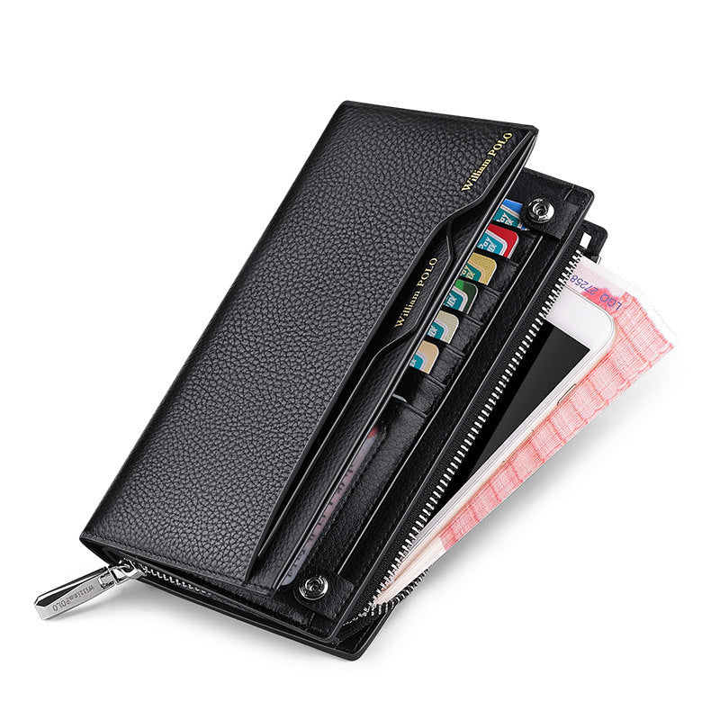 Men's Paul Genuine Leather Long Clutch Large Card Holder