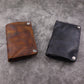 Men's Handmade Vertical Multiple Slots Distressed Pleated Men's Wallets