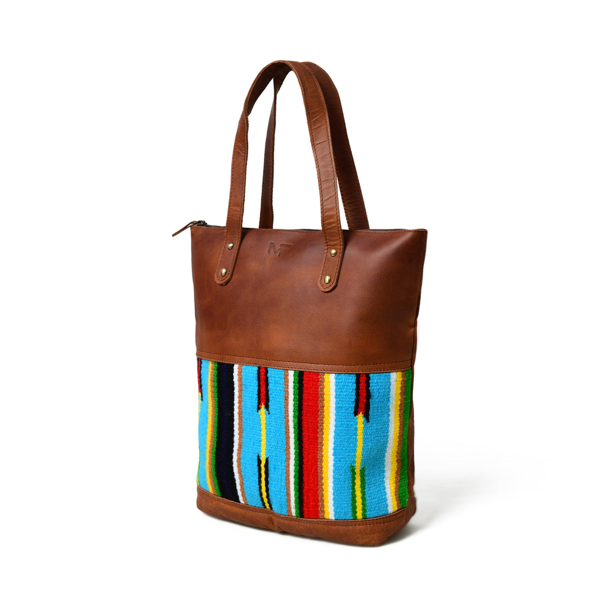 Bolso Tote de Piel Multicolor