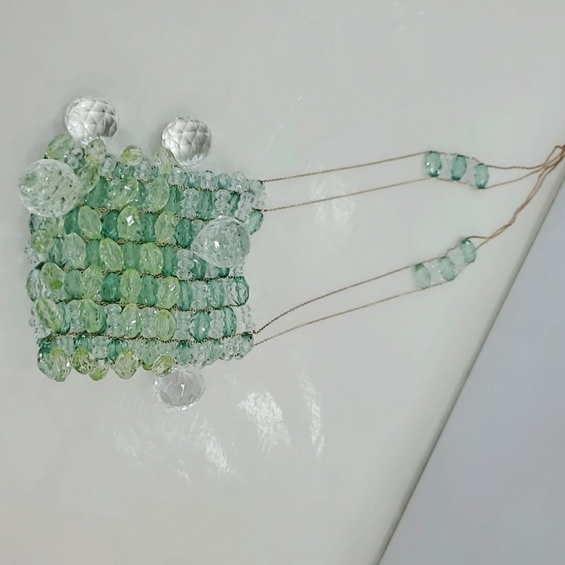 Women's Acrylic Crystal Handmade Beaded Copper Chain Crossbody Bags