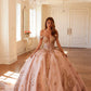 Vestido de fiesta quinceañera Juliet JT1485J estilo Cenicienta con hombros descubiertos