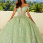 Vestido de fiesta quinceañera Juliet JT1485J estilo Cenicienta con hombros descubiertos