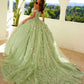 Vestido de fiesta quinceañera Juliet JT1485J estilo Cenicienta con hombros descubiertos