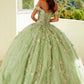 Vestido de fiesta quinceañera Juliet JT1485J estilo Cenicienta con hombros descubiertos