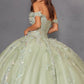 Vestido de fiesta quinceañera Juliet JT1485J estilo Cenicienta con hombros descubiertos