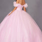 Juliet JT1487H Cold Shoulder quinceanera Ball Gown