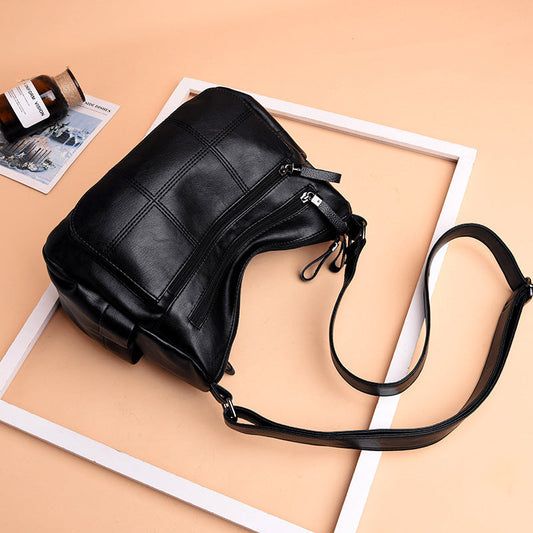 Women's Korean Embroidery Stitching Mother Simple Generous Shoulder Bags