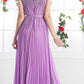 Cinderella Divine 1499 Long Chiffon Pleated Sleeveless Dress With Belt