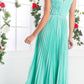Cinderella Divine 1499 Long Chiffon Pleated Sleeveless Dress With Belt