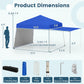 14 x 9.2 Feet Pop up Canopy Tent with 2 Convertible Sidewalls to Awning and Stakes