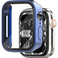 Paquete de 2 protectores de pantalla compatibles con Apple Watch de 49 mm, 45 mm, 44 mm, 41 mm, 40 mm, funda/carcasa a prueba de golpes con cristal templado para Apple Watch