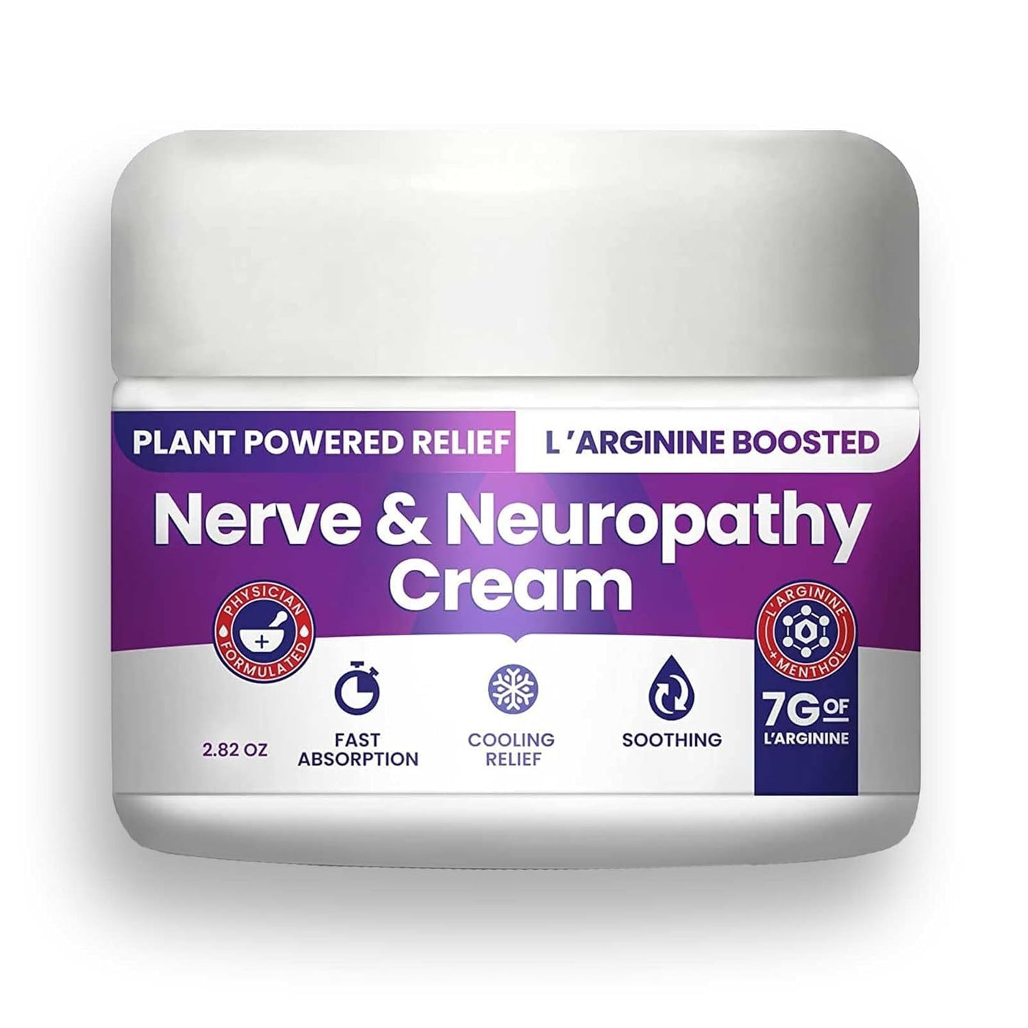 Crema para Nervios y Neuropatía – Alivio Vegetal para Pies, Manos, Piernas, Dedos de los Pies, Incluye 7 gramos de L-Arginina; Vitamina B6, Árnica, Aloe -2.82oz