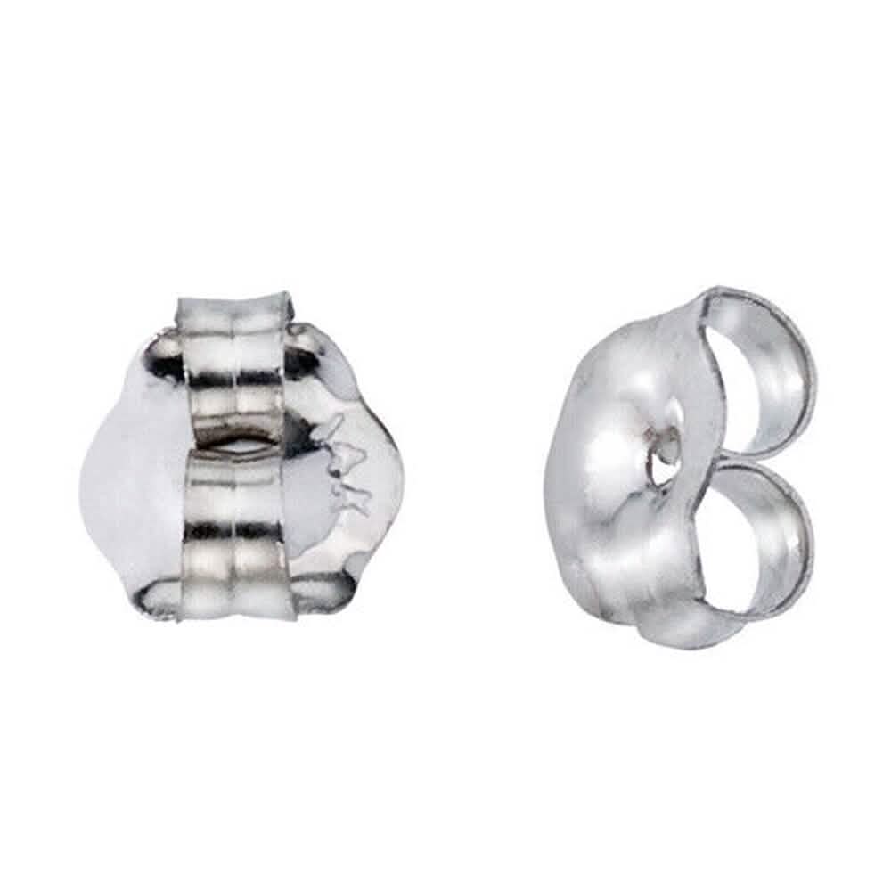 Cierres de Pendientes de Oro Blanco Macizo de 14K, Medianos