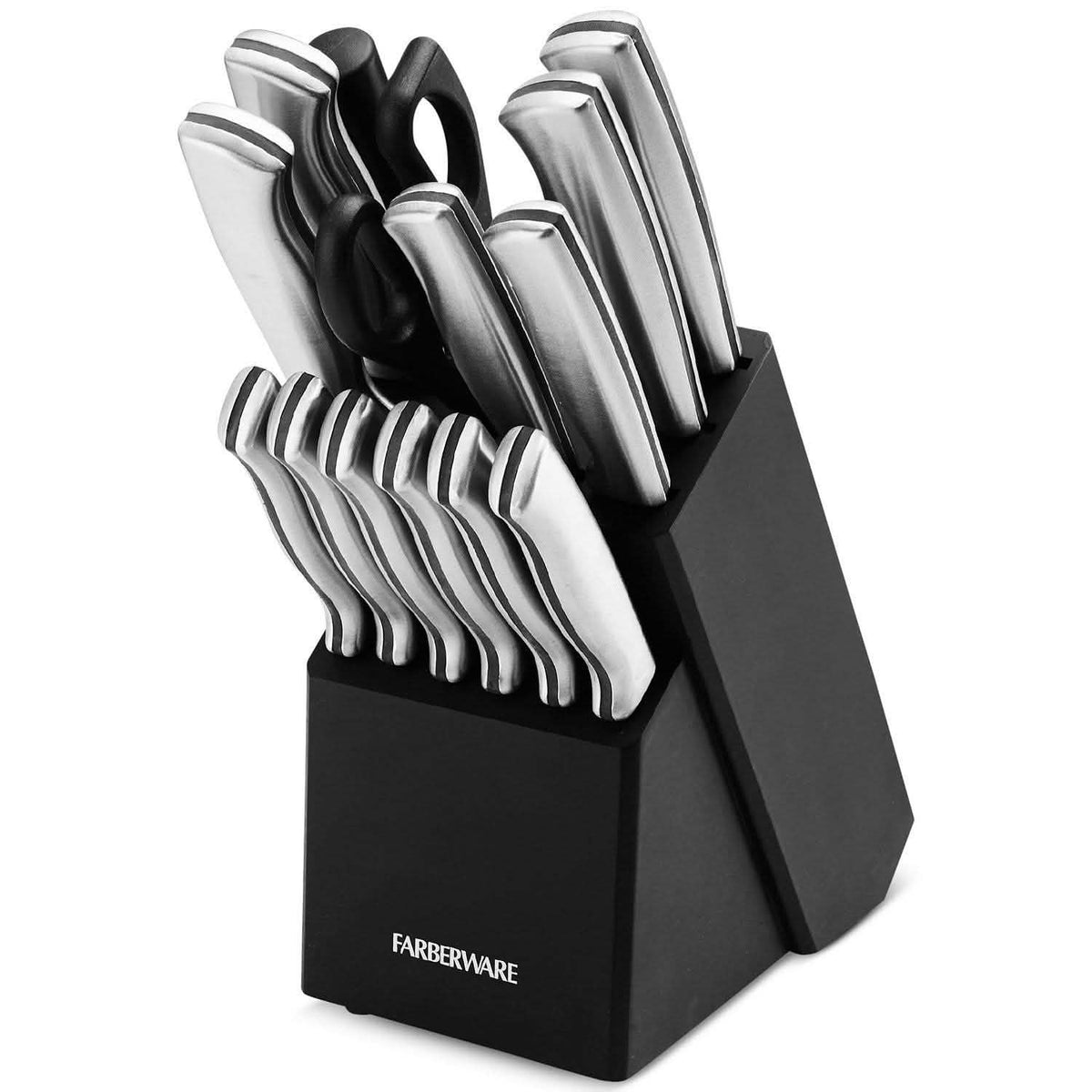 Juego de 15 piezas: Juego de cubiertos de cuchillos de cocina y tijeras FarberWare