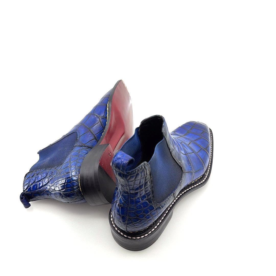 Maurice New York Custom Made Alligator Boot - Blue
