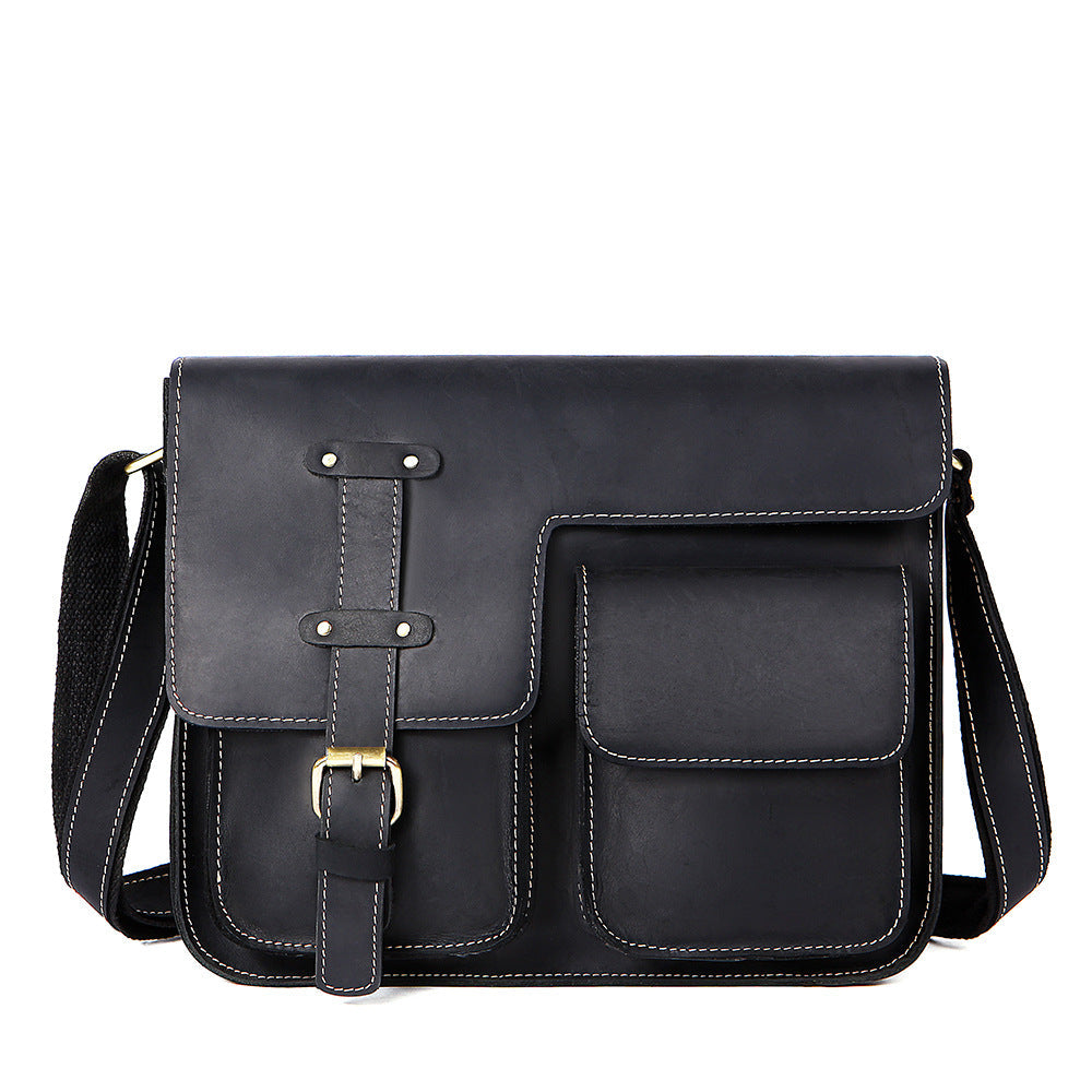 Men's Vintage Crazy Horse Leather First Layer Men's Shoulder Bags