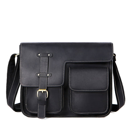 Men's Vintage Crazy Horse Leather First Layer Men's Shoulder Bags