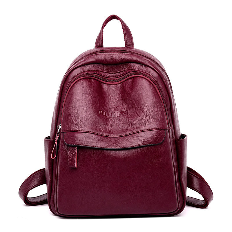 Women's Large Capacity Western Style Soft Leather Backpacks