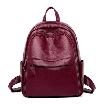 Women's Large Capacity Western Style Soft Leather Backpacks
