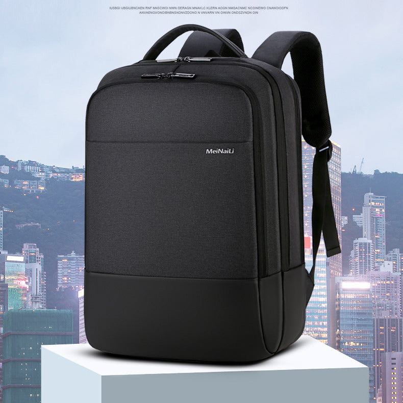 Men's Simple Waterproof Multifunctional Business Commute Inch Backpacks