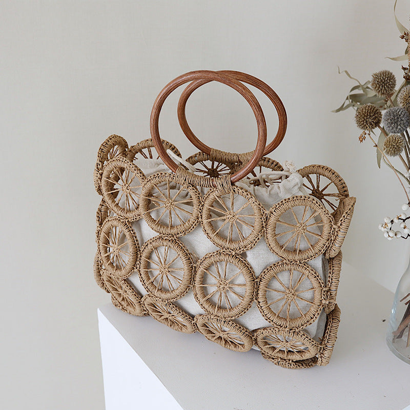 Women's French Retro Fashion Woven Versatile Hand-woven Handbags