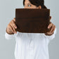 Chic Cocoa Leather Women's Clutch