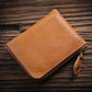Women's & Men's Layer Cowhide Short Leather Zipper For Ladies Wallets