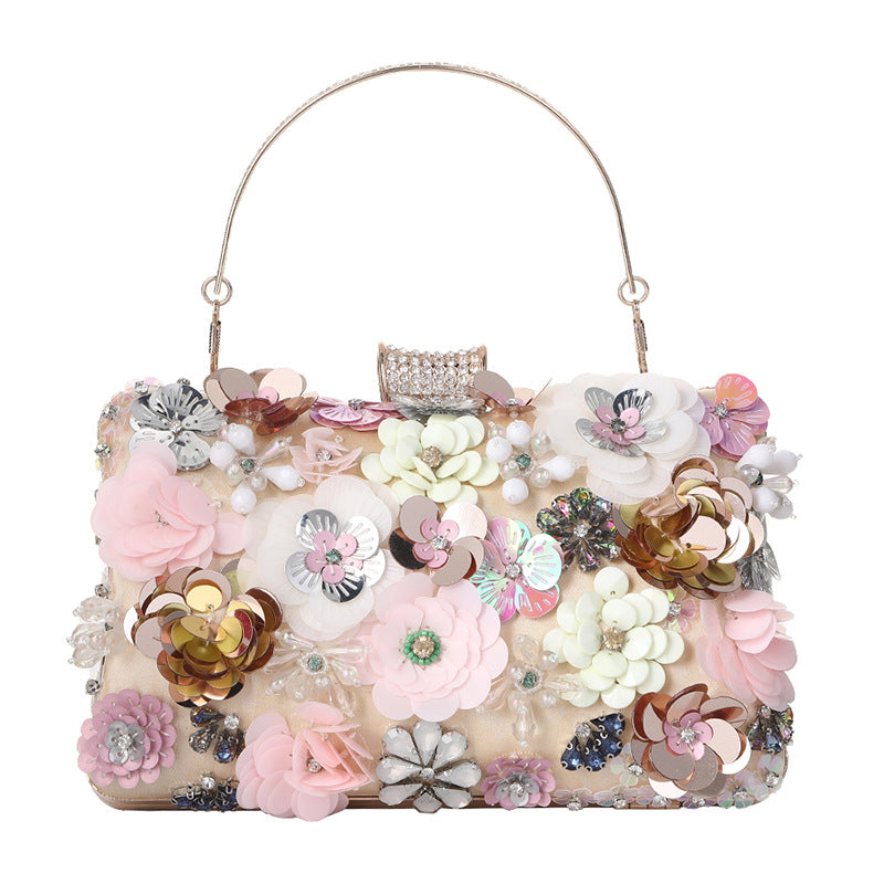 Women's Handmade Flower Dinner Party Clutch Bride Evening Bags