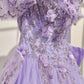 Ladivine 15701 Floral Off the Shoulder A-line Quince Ball Gown