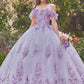 Ladivine 15701 Floral Off the Shoulder A-line Quince Ball Gown
