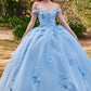 Ladivine 15702 Floral Off the Shoulder Floral Quince Ball Gown