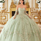 Ladivine 15714 Long Poofy Cinderella A-Line Ballgown Strapless with Gloves