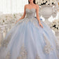 Vestido de Quinceañera Strapless Ladivine 15715 Acampanado Esponjoso Línea A para Dulces 16