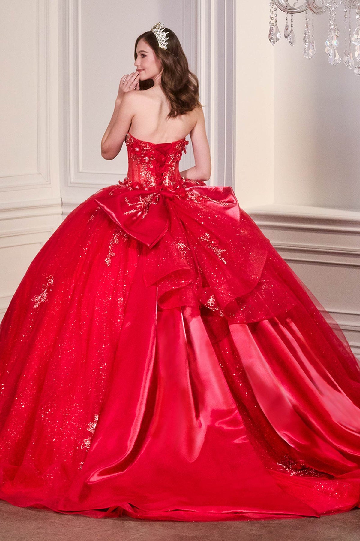 Vestido de Gala de Quinceañera Strapless con Escote Corazón Ladivine 15726