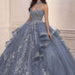 Vestido de quinceañera Ladivine 15741 con escote corazón y tirante tipo gargantilla